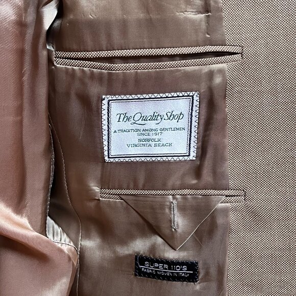 Jack Victor Noble CT Super 110s Wool Blazer Jacket Sz 40R Lt Tan Single Breasted - Picture 14 of 16